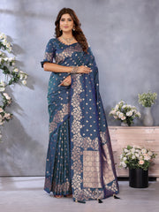 Premium Summer Purple Banarasi Silk Saree with Exclusive Gala Weaving Work