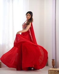 Red Designer Lehenga Choli – Fully Stitched & Ready to Wear