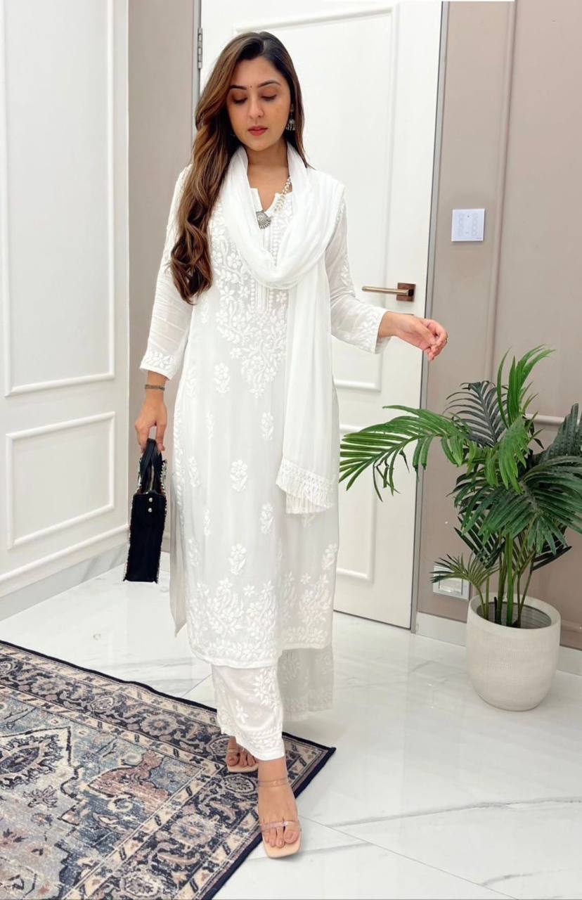 designer chikankari dresses 84 Chikankari ideas