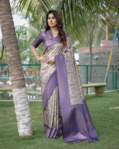 GORGEOUS SOFT BANARASI SILK PURPLE SAREE