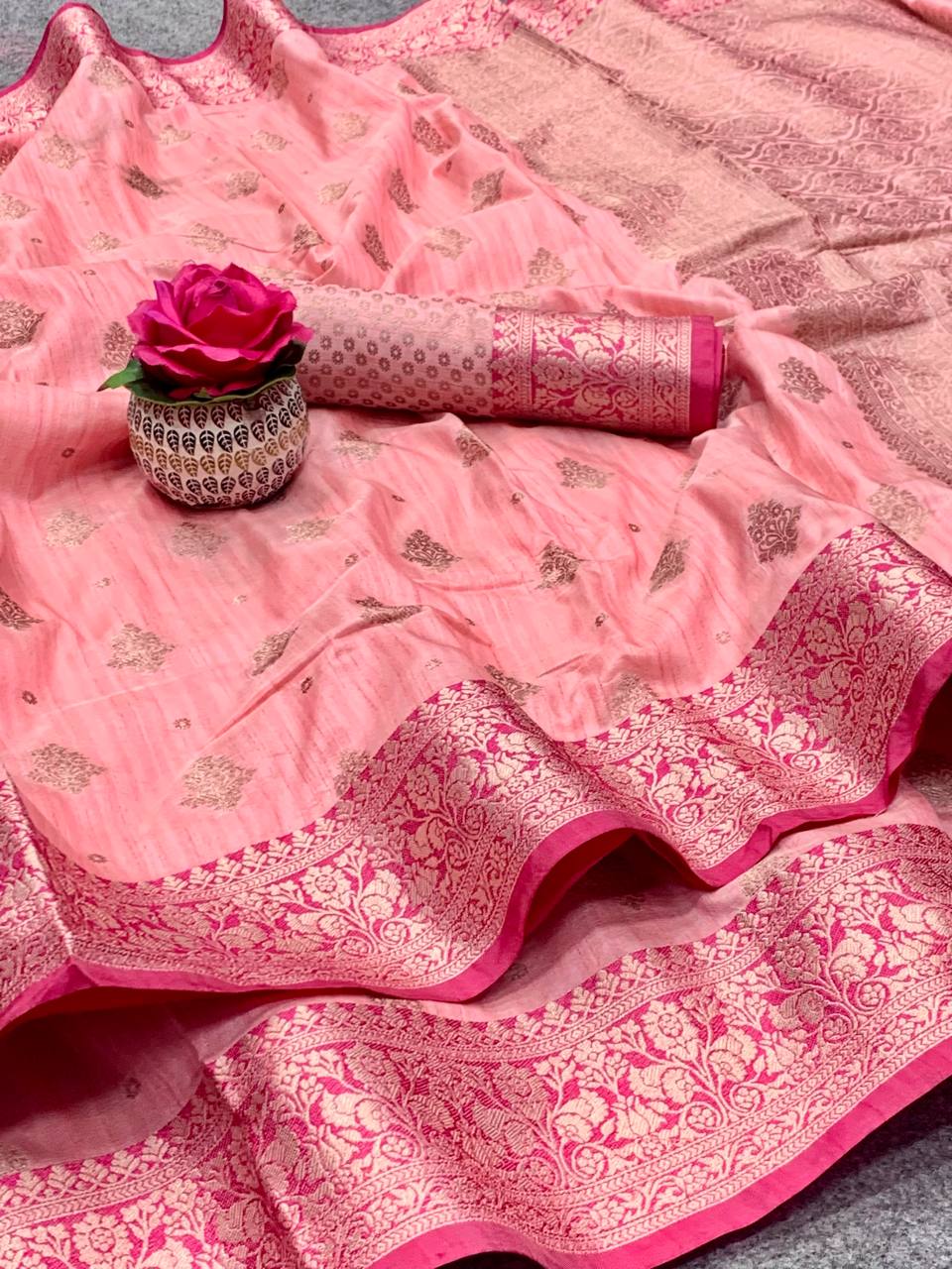 Self Design Paithani Pure Silk Pink Saree