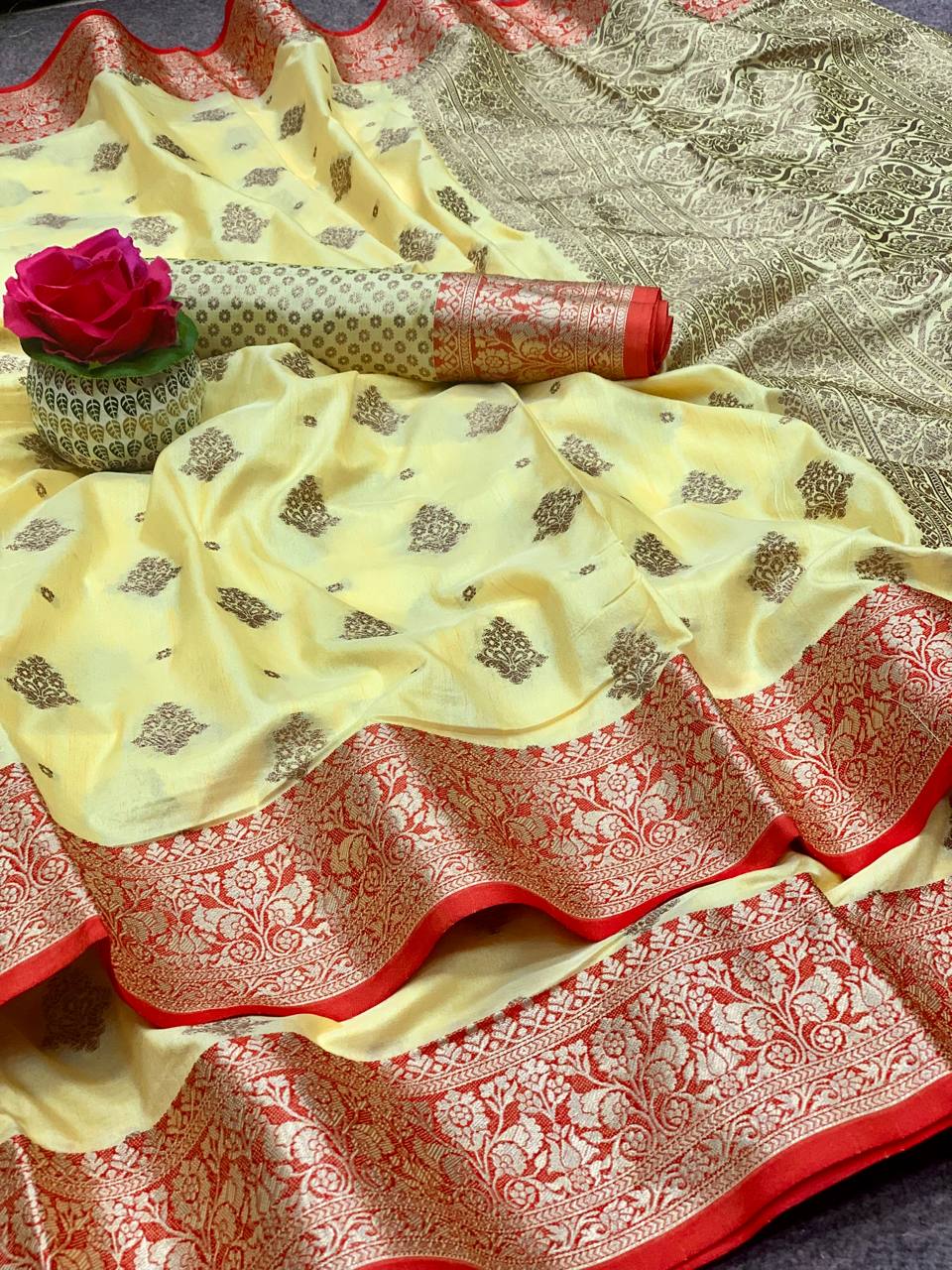 Self Design Paithani Pure Silk Yellow Saree