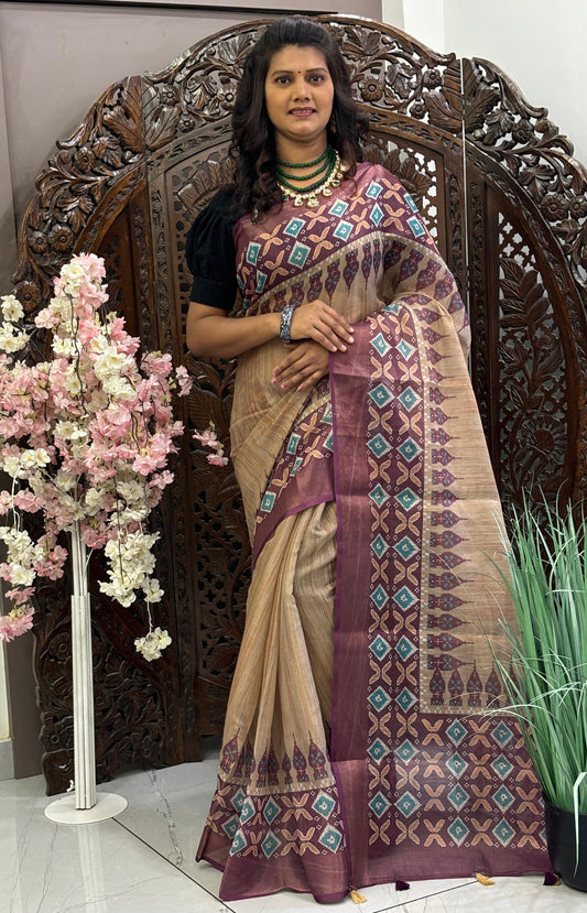 Exclusive Pure Erode Cotton Blends Patola Print Saree