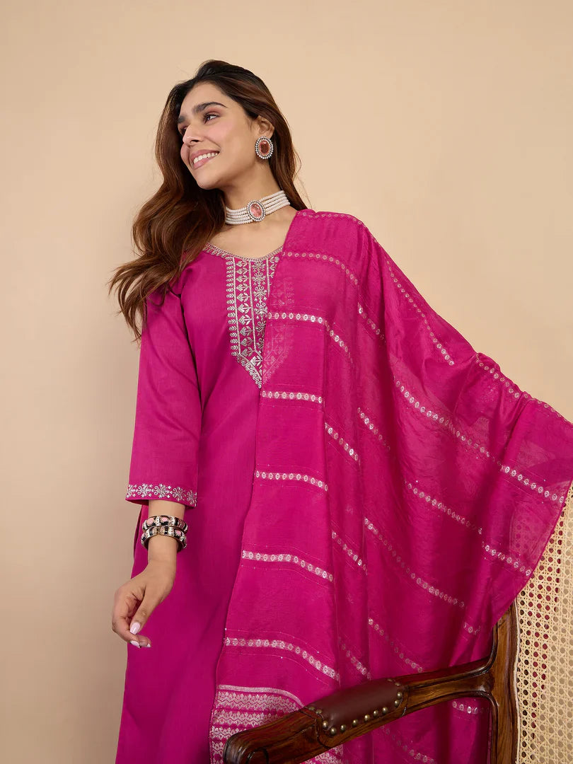 Myra Pink Women's Designer Kurta Pant Set Premium Pattern Collection
