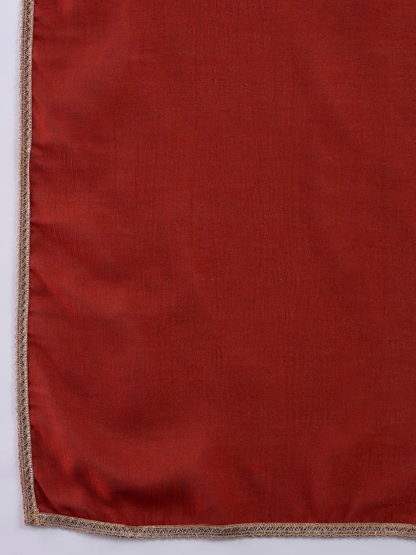 Zarika Rust Embroidred Kurta Sets with Sequins Work Women Suits