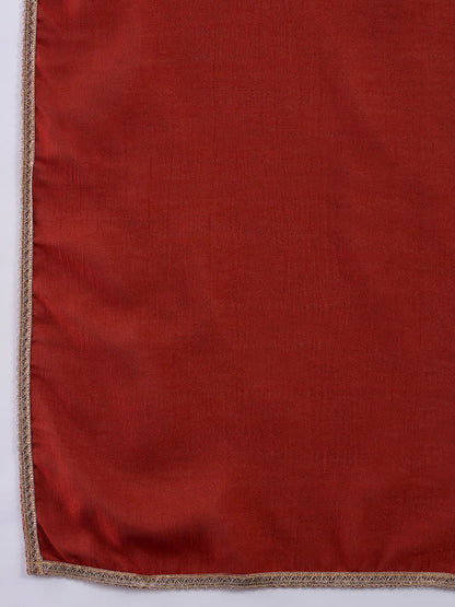 Zarika Rust Embroidred Kurta Sets with Sequins Work Women Suits