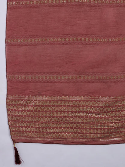 Nyra Brown Women’s Traditional Kurta Pant Set with Dupatta