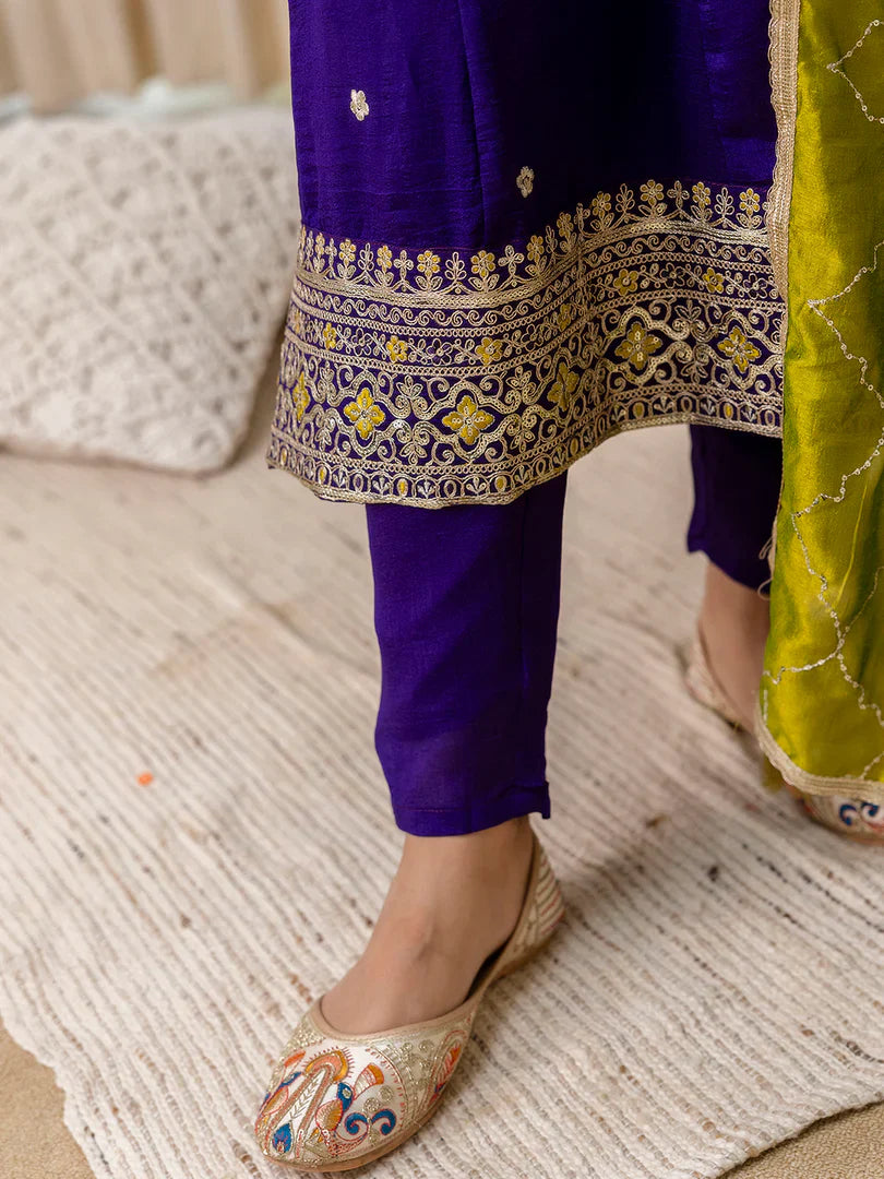 Ruhani Purple Special Designer Kurta Pant Set with Elegant Dupatta