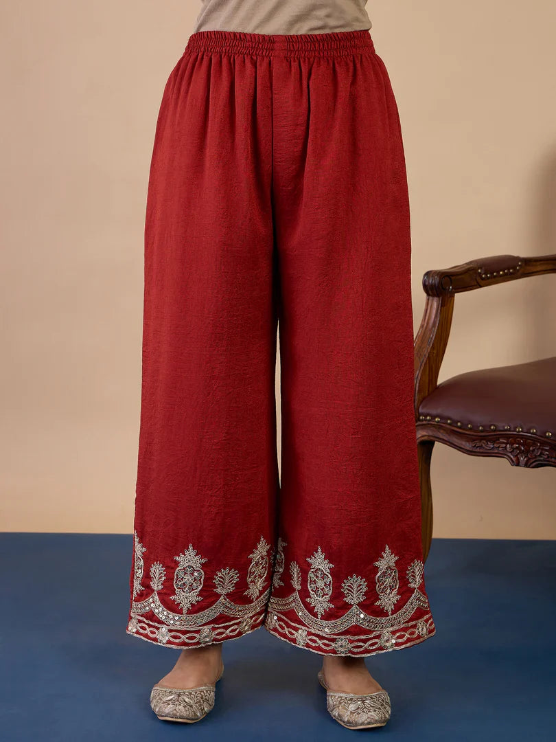 Zarika Rust Embroidred Kurta Sets with Sequins Work Women Suits