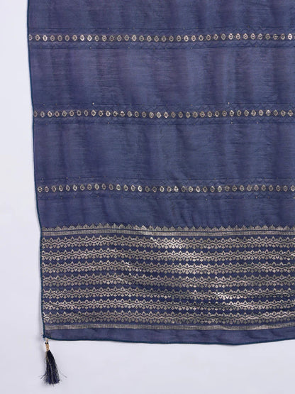 Nyra Navy Blue Women’s Traditional Kurta Pant Set with Dupatta