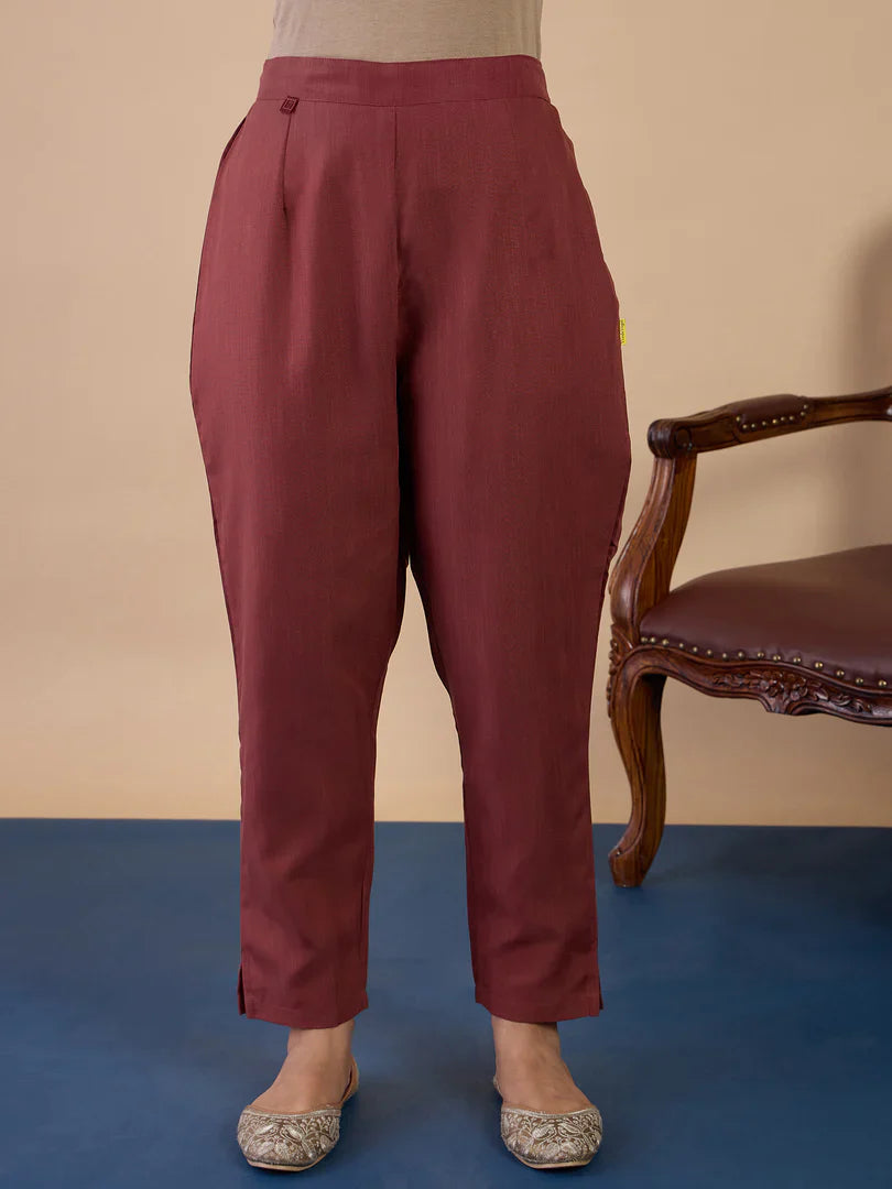 Nyra Brown Women’s Traditional Kurta Pant Set with Dupatta