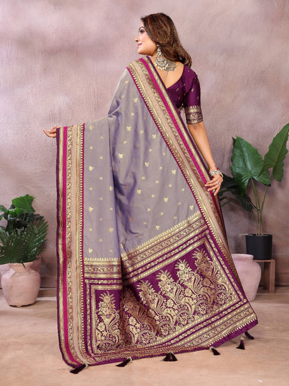 Pure Handloom Yellow & Red Kalamkari Silk Saree with Zari Woven Border & Pallu