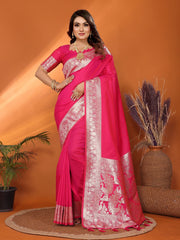 Green Premium Pure Soft Banarasi Silk Saree