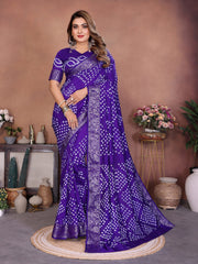Experience Timeless Elegance With Our Pink Pure Handmade Bandhej Dola Silk Saree