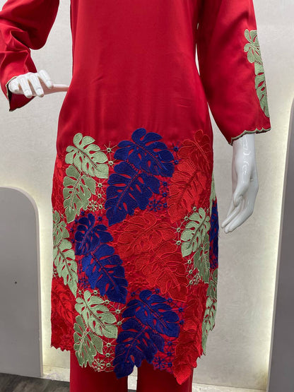 Heavy Fiyona Silk Designer Embroidery Co Ord Set