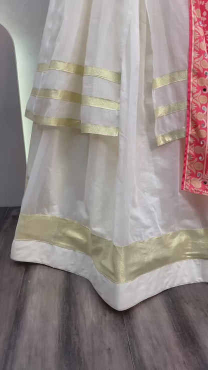 Navratri Special  Rajwadi Silk  Top With Full Flair Lehenga