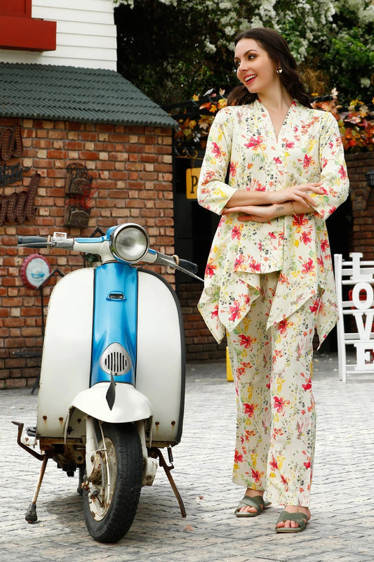 Floral Printed Tunic With Trouser